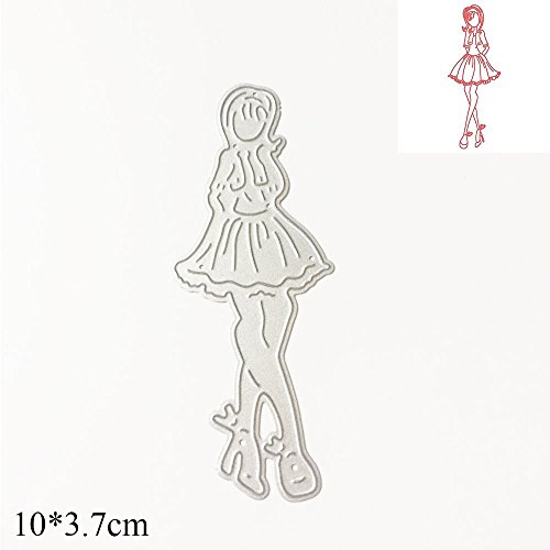 Girl Metal Cutting Dies, Scrapbooking Photo Album Decor Stencil template Paper Card Making Embossing DIY Crafts Molds (Girl)