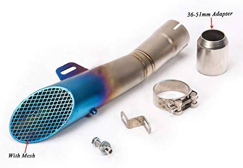 ZAIXU 1.5-2" Inlet Stainelss Steel Exhaust Muffler Slip on with Removeable DB Killer Dirt Bike Street Bike Scooter ATV Racing (Blue with Mesh)