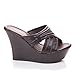 Styluxe Womens Unit-68 Open Toe Slip On Mule Strappy Platform Wedge Sandals