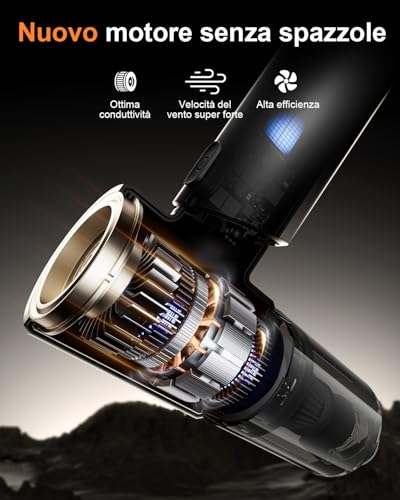 Car Vacuum Cleaner, 16000Pa Wireless Vacuum Cleaner, Vacuum Cleaner for Auto110000RPM Vacuum Cleaner and Blower with Brushless Motor, Mini Wireless Vacuum Cleaner for Car Home Office Hair