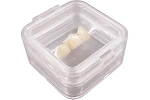 TJIRIS 30 Pcs Handmade Membrane Tooth Box with Film 2 Inches Transparent Denture Box for Dental Crowns/Bridges