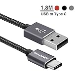 Braided USB Type C Cable, BlitzWolf 6 ft Reversible USB 2.0 to USB-C Data and Charger Cord for Nexus 5X 6P, OnePlus 2, Nokia N1, Xiaomi 4C, Zuk Z1, Apple Macbook (6.6ft Black)