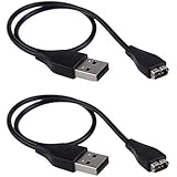 Threeeggs Compatible with Fit-bit Charge HR Charger, Replacement USB Charging Cable Cord for Fit bit Charge HR (Pack of 2)