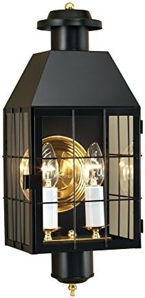 Norwell Lighting 1093-BL-CL American Heritage - Two Light Outdoor Wall Mount, (Black w/Clear Glass)