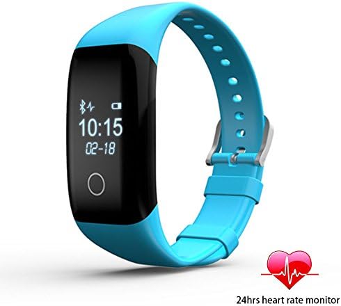 Syntesco - IP68 Waterproof Sports Wristband Watch with 24hrs per day Heart Rate Monitor, Fitness Tracker, Pedometer, Sleep Monitor, Call Message Notification, and more