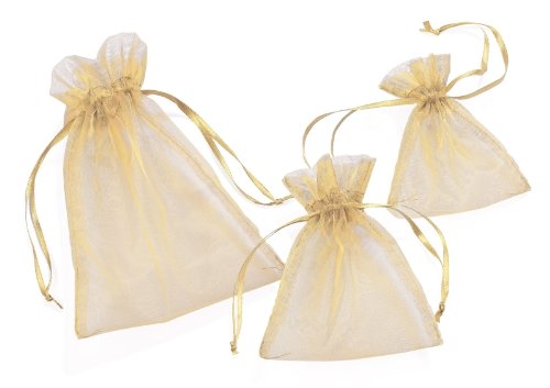 Organza Bags-Cream, 13 x 10 CM, 12–Pack