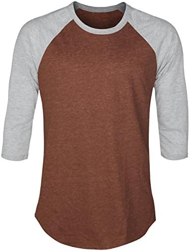 Inclusion Apparel Unisex Raglan Shirt Baseball Tee 3/4 Sleeves Athetic Fit Top, Burgundy Heather Gray, Medium