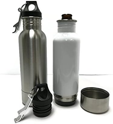 Craft Connections Stainless Steel Bottle Insulator with Opener - Pack of 2 (Silver-White)