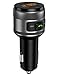 WGOAL Mini Size Hands-Free FM Transmitter Car,Wireless Radio Adapter Receiver Car Kit, APP Music Car Charger QC3.0 Fast Charge, LED Display,Supports Bluetooth USB Flash Drive (Black)