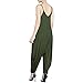 Women's Punk Spaghetti Strap Jumpsuit V Neckline Comfy Loose Harem One Piece Romper (XL, Armygreen)