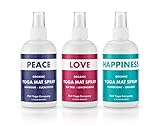 PLH Yoga's Organic Yoga Mat Cleaning Spray in Peace, Love, and Happiness Blends (8 Fluid Ounces)