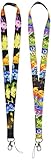 2 pc Pokemon Eevee Evolution Multi Color Pokemon Go Phone Key Chain LANYARD Set for Multi Purpose Keychain contains Eevee Vaporeon Flareon Esporeon Volteon Umbreon