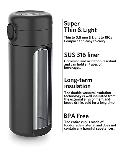 FACE Leakproof Travel Mug Insulated Coffee Mug for Hot Drinks Double Walled Coffee Flask Vacuum BPA Free Water Bottle 350ml