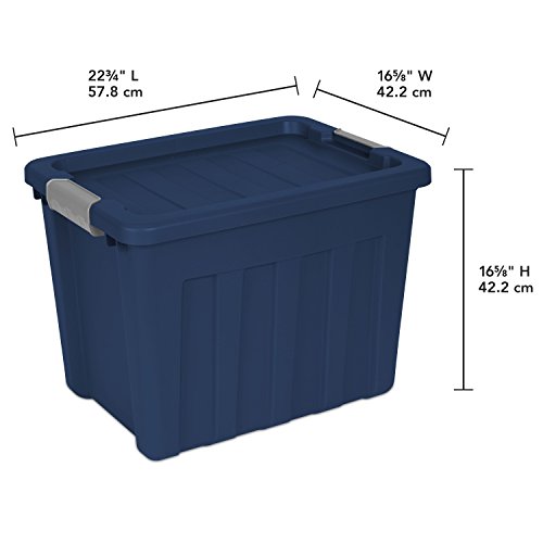 STERILITE 16867406 18 Gallon/68 Liter Ultra Tote, True Blue Lid