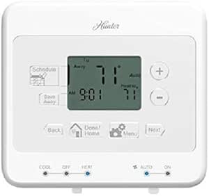 Hunter 44279 5/1/1-Day Digital Programmable Thermostat, White