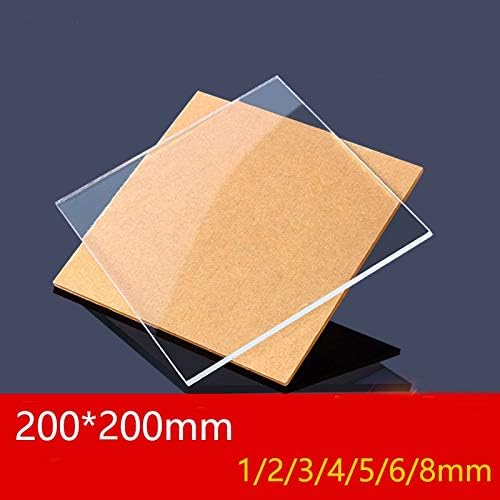 DalaB Plexiglass Transparent Clear Plastic Sheet Acrylic Board Organic Glass polymethyl methacrylate 1mm 3mm 8mm Thickness 200200mm - (Color: 3mm)