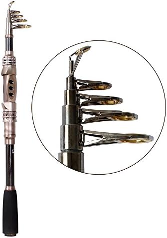 NetAngler Fishing Rod Spinning Rods Telescopic Fishing Pole Carbon Fiber Travel Portable Fishing Stick for Boat Saltwater Freshwater Fish 1.8M