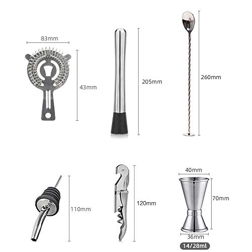 Keifen Edelstahl Cocktail Shaker 10 Stück Bar Cocktail Set Boston Shaker Drink Making Kit Edelstahl Mixer Making… – Bild 7