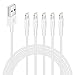 iphone Charger 6FT Cables,Feel2Nice 5 Pack iphone USB Cables Data Sync Charging Cord 8 Pin to Charger for iPhone X 8 / 8 Plus / 7 / 7 plus / 6s/6s plus /6/6 plus iPhone 5 / 5s / 5c / iPad , White