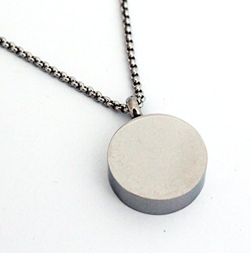 Zahara Memorial Urn Necklace (20 Inches) with Velvet Pouch & Fill Kit | Round Pendant and Chain (Nickel Free)