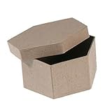 Bulk Buy: Darice DIY Crafts Paper Mache Box Hexagon 4 x 4 x 2 in (6-Pack) 2833-35