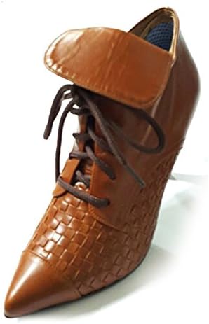 DongHyun Shoes Women's Ppoppi Mash Ankle boots Brown Cowhide Pumps 8 US
