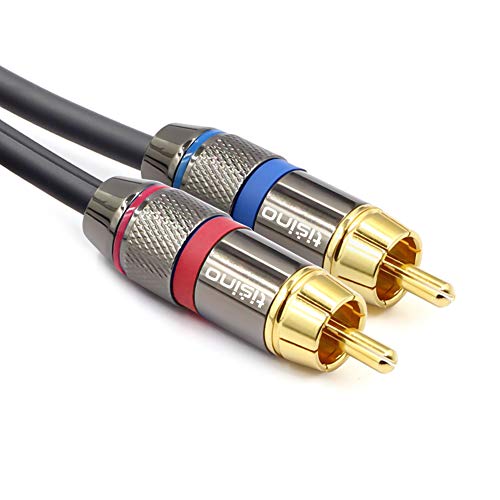 TISINO 3.5mm to RCA Cable, RCA to Aux Cable 1/8 Inch Stereo Male to Dual RCA Male Plug Audio Y Cable - 2 RCA to 3.5mm 6FT/2 Meters
