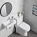 HOROW Bathroom Small Wall Mount Rectangle Corner Sink White Porcelain Ceramic Vessel Sink, Right Hand