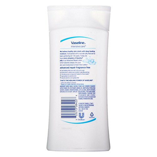 Vaseline Intensive Rescue Repairing Moisture Fragrance free Lotion, 10 Ounce (Pack of 6)