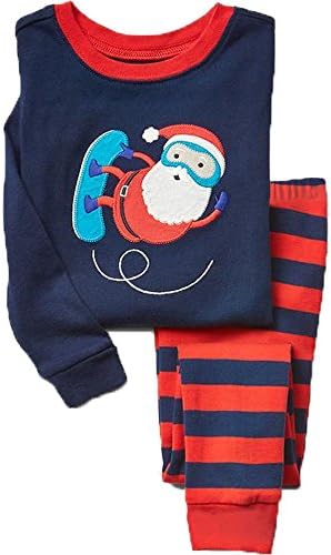 Little Girls and Boys Pajamas Sets Christmas Santa Claus Toddler Kid Nightgown Size 2T-7T