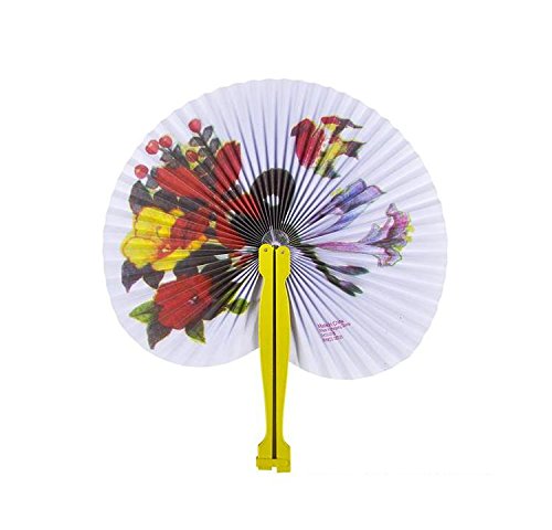 Bargain World 10" Floral Design Folding Fans [12-Pack] | Fun & Exciting Hand Fans For Kids & Teenagers From Our Huge Collection | Sticky Notes Included - Thumbnail 6