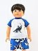 Shark Rash Guard and Swim Trunks -Fits 18
