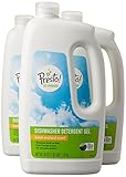 Amazon Brand - Presto! 65% Biobased Dishwasher Detergent Gel, Lemon Orchard Scent, 42-ounce bottles (pack of 3)
