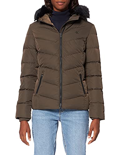 Calvin Klein Jeans Corto Piumino Lungo, Black Olive, XL Donna | Prezzo.it