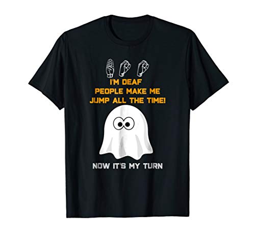Boo Ghost ASL Funny Halloween T-Shirt sign language