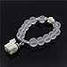 Wening Natural Frosted Matte Crysta Bracelet Cute Elephant Quartz Crystal Wrap Opal Elephant Bracelet (Silver)