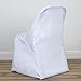 BalsaCircle 50 pcs White Folding Round Polyester Chair Covers for Party Wedding Linens Decorations Dinning Ceremony Reception Supplies