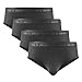 DAVID ARCHY Men's 4 Pack Micro Modal Separate Pouch Briefs with Fly (M, Dark Gray)