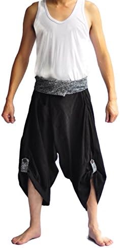 Siam Trendy Men's Japanese Style Pants One Size All Black (All Black)