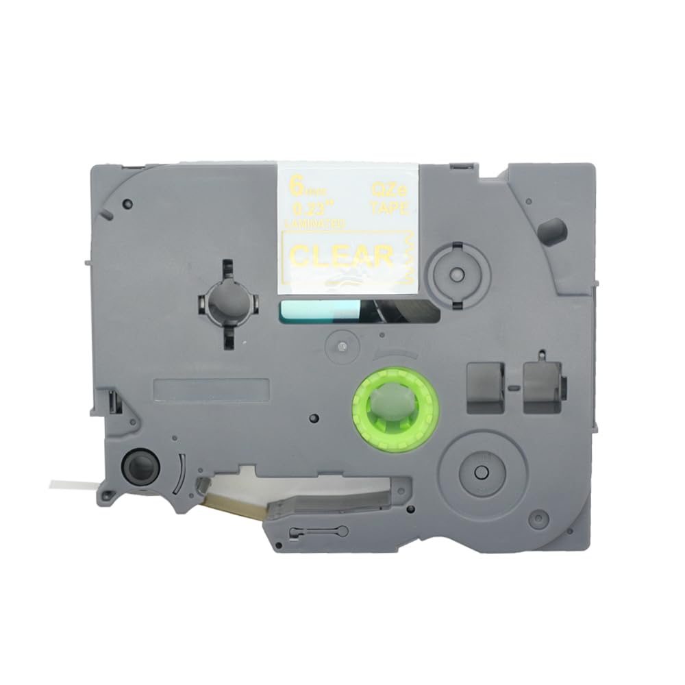 BROVACS 1 Pack Gold on Clear Laminated Label Tape Compatible for Brother P-Touch Label Printer TZ 114 TZe 114 6mm 1/4" OPA4114