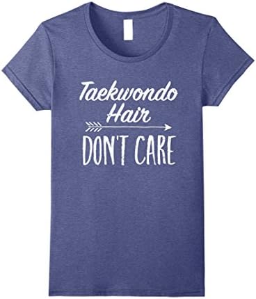 Womens Teakwondo Hair Don't Care TShirt XL Heather Blue