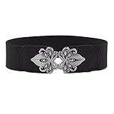 Grace Karin Women Ladies Girls Fashion Wide Metal Hook Stretchy Elastic Waist Belt Waistband