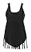 MiYang Women's Plus Size Tassel One Piece Swimwear Black 2X/Tag 5XL