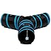 Prosper Pet Cat Tunnel - Collapsible 3 Way Play Toy - Tube Fun for Rabbits, Kittens, and Dogs - Black/Aqua