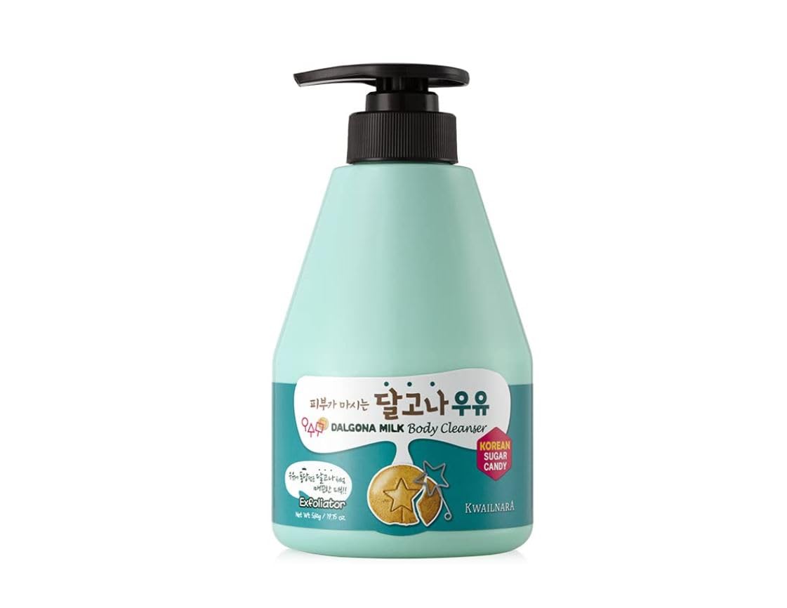 KWAILNARA Dalgona Milk Exfoliating Body Cleanser 560g | Korean Skincare Shower Gel with Gentle Exfoliation & Hydration