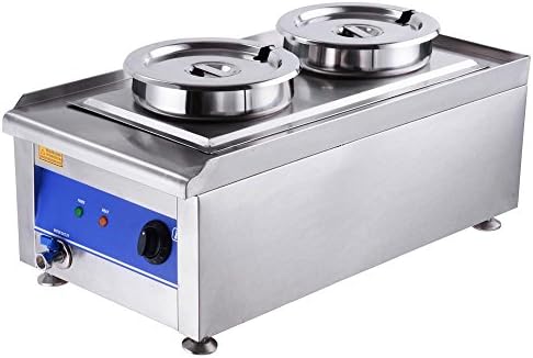 MegaBrand Dual Countertop Food Warmer Steam Table w/ 2x 7 Qt. Pots