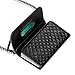 Bosam Iphone 6 Plus Iphone 6s Plus Crossbody Wallet Case with Luxury PU leather Folding Cover Card Holder Little Cosmetic Mirror and Chain Strap (6P Black)