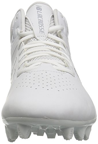 image for New Balance Men's Rush v1 Lacrosse Speed Lacrosse Shoe, White/Silver, 