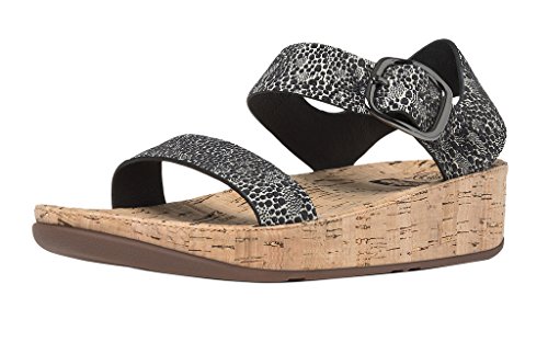 Fitflop women s bon backstrap wedge sandal,black/white …