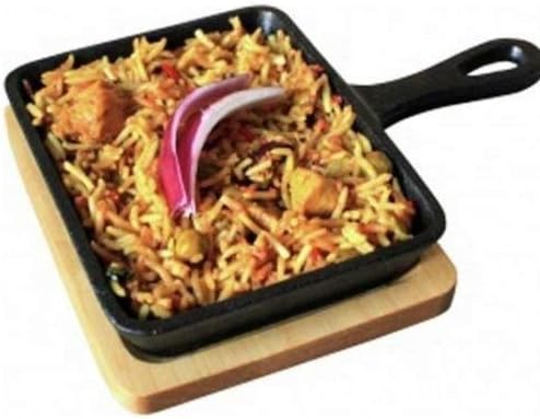 12.5cm Cast Iron Square Mini Skillet and Trivet Small Cast Iron Induction Pan